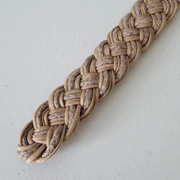 Vintage Woven Jute Rope Belt Brass Buckle Women Size M/L Boho Nautical Style - Picture 6 of 7